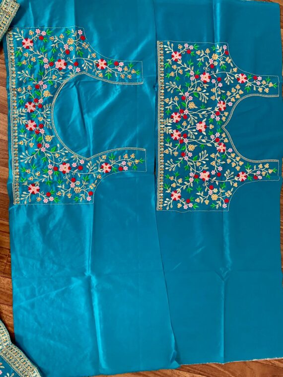 Aqua blue Color Lehenga Choli Embellished 3 Piece Set