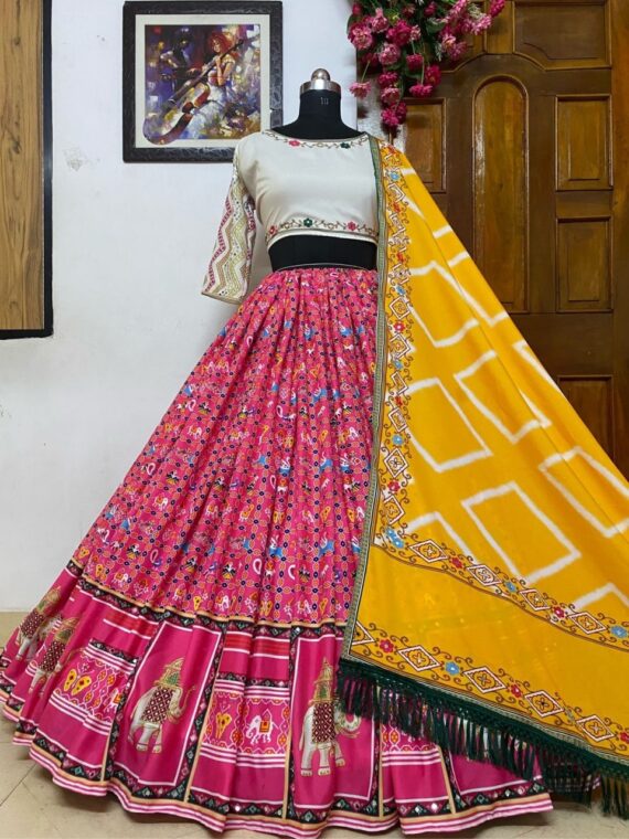 Printed Lehenga Choli in heavy Butter silk 3 Piece Set