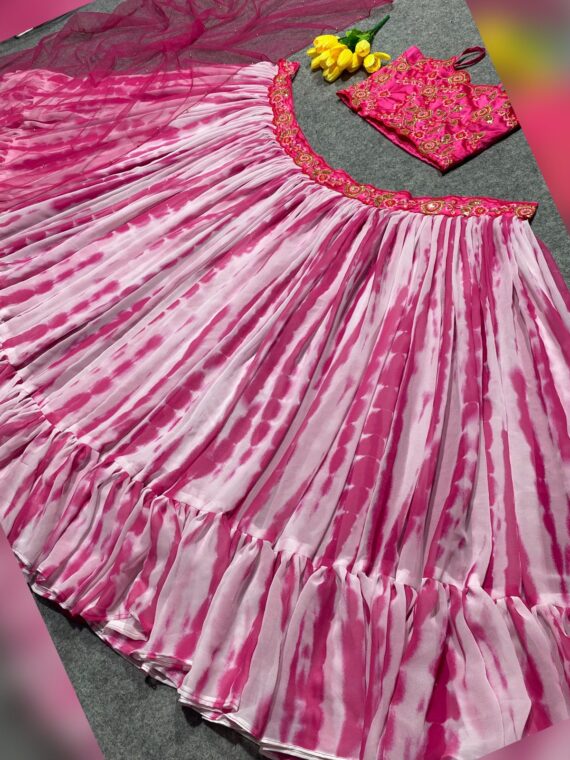 Party Wear Embroidered Silk Lehenga choli 3 Piece Set