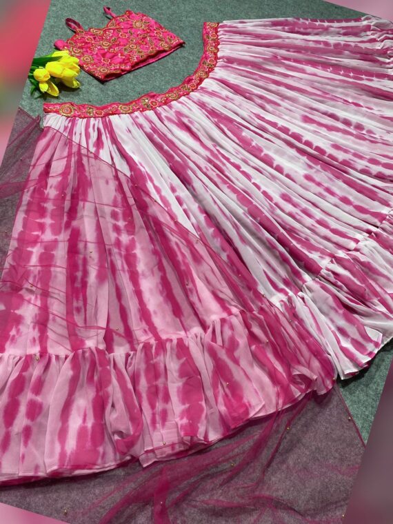 Party Wear Embroidered Silk Lehenga choli 3 Piece Set