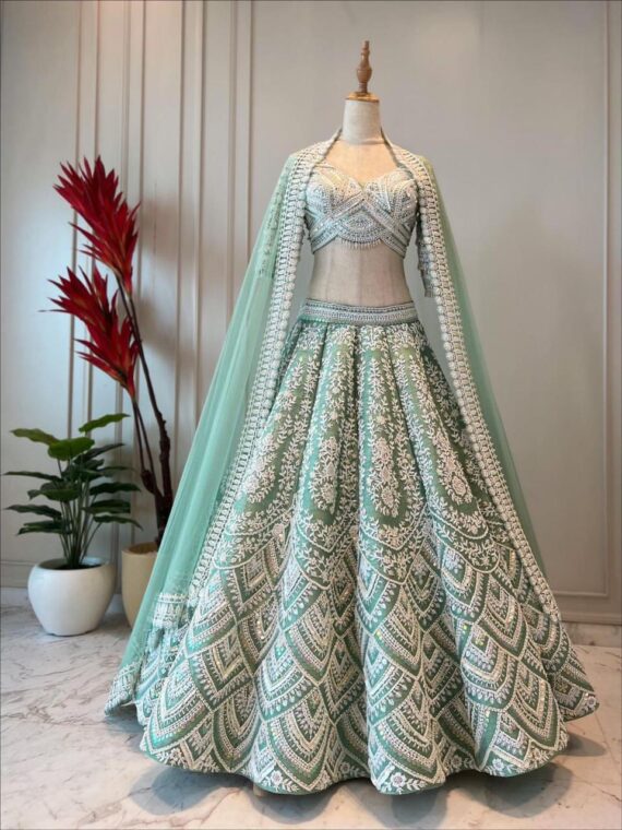 Designer Lehenga Choli with Cording & Sequence Work 3 Piece Set