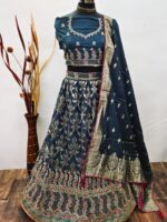 Lehenga Choli Embroidery Work With Dola Silk 3 Piece Set