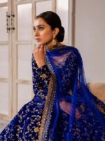 Bollywood Designer Lehenga choli Navy Blue Embroidered Party Wear 3 Piece Set