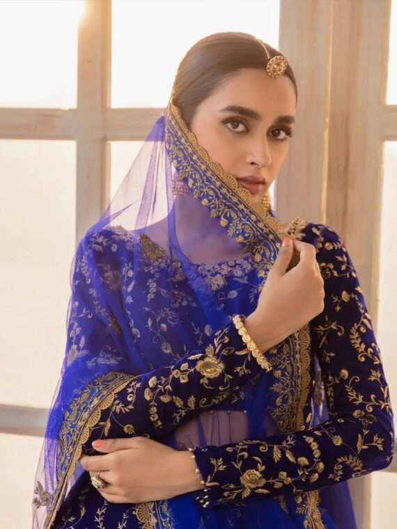 Bollywood Designer Lehenga choli Navy Blue Embroidered Party Wear 3 Piece Set