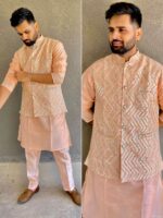 Manyavar Festive Wear Kurta Pant Koti 3 Piece Set