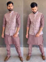 Manyavar Festive Wear Kurta Pant Koti 3 Piece Set