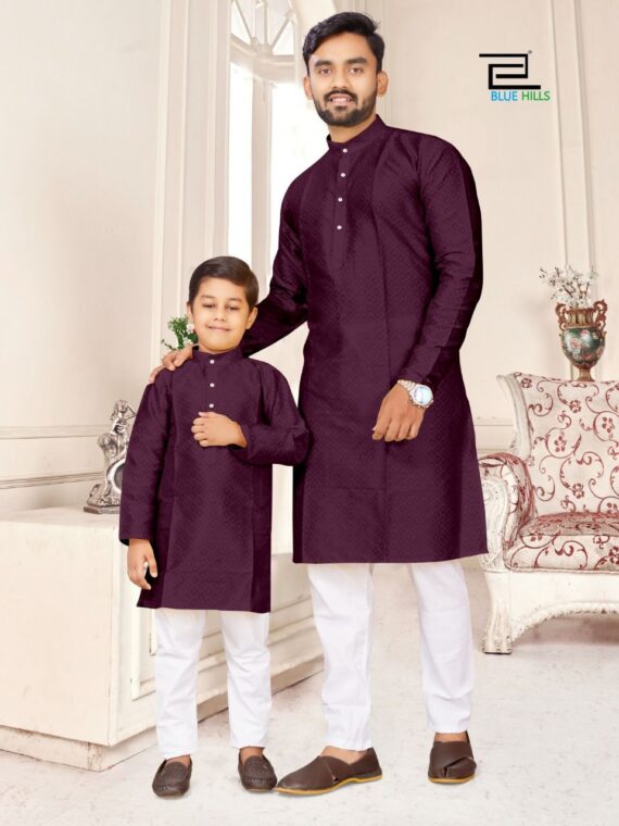 Ethnic Wear for Adult & Kids Kurta pant Combo 4 Piece Set