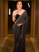 Devoleena Bhattacharjee Bollywood Designer Saree with Blouse Sequence Work