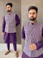 Manyavar Festive Wear Kurta Pant Koti 3 Piece Set