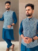 Manyavar Festive Wear Kurta Pant Koti 3 Piece Set