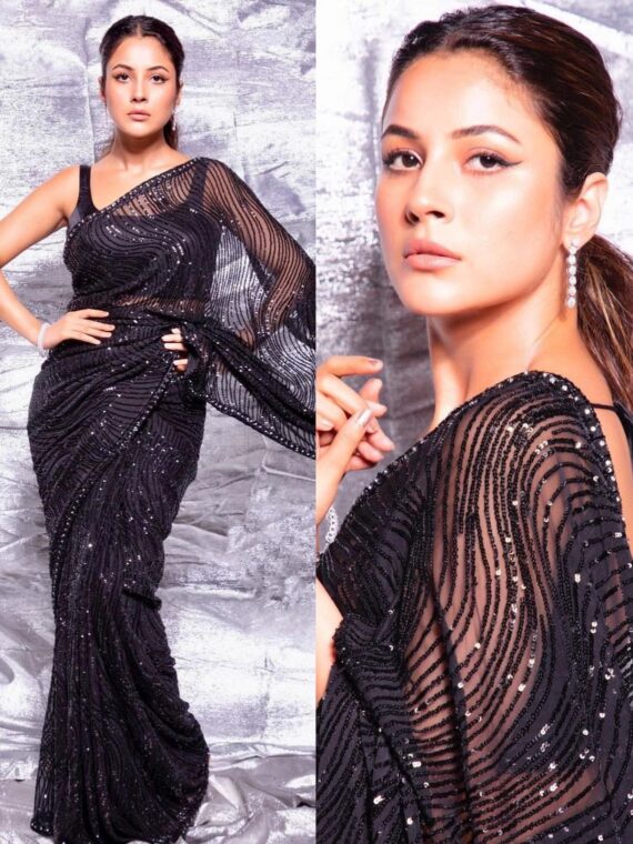 Jamin Bhasin Bollywood Designer Saree & Blouse with Embroidery Sequence work