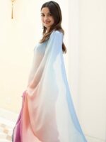 Alia Bhat Bollywood Designer Saree with Blouse Georgette Digital Print