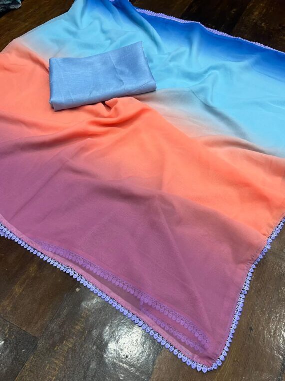 Alia Bhat Bollywood Designer Saree with Blouse Georgette Digital Print