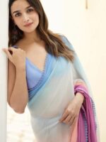 Alia Bhat Bollywood Designer Saree with Blouse Georgette Digital Print