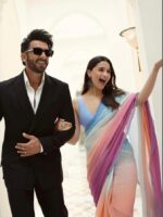 Alia Bhat Bollywood Designer Saree with Blouse Georgette Digital Print