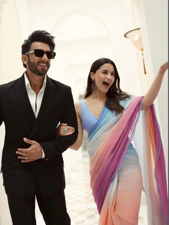 Alia Bhat Bollywood Designer Saree with Blouse Georgette Digital Print