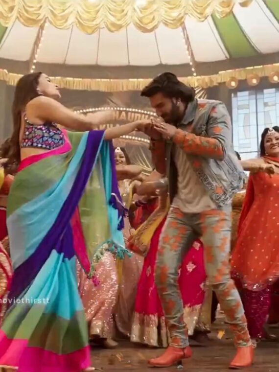 Alia Bhatt Bollywood Designer Saree On Faux Georgette Digital Print 