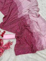 Kajol Devgan Bollywood Designer Saree with Blouse handcrafted sequence work