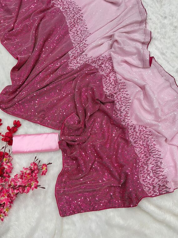 Kajol Devgan Bollywood Designer Saree with Blouse handcrafted sequence work