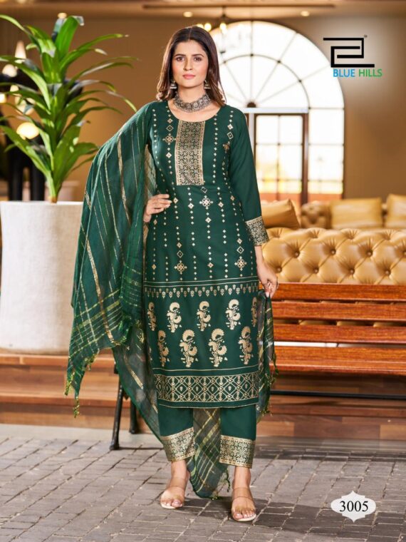 Ethnic Wear with Embroidery work Kurti 3 piece set