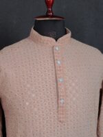 Men's Traditional Kurta Pant with heavy Sequence 2 Piece Set