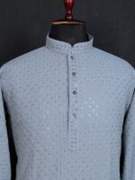 Men's Traditional Kurta Pant with heavy Sequence 2 Piece Set