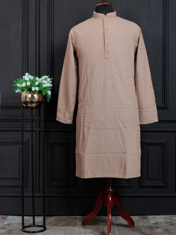 Men's Traditional Kurta Pant with heavy Sequence 2 Piece Set