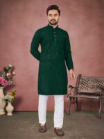 Designer Lucknowi Kurta Pant with Sequence Work 2 Piece Set