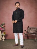 Designer Lucknowi Kurta Pant with Sequence Work 2 Piece Set