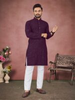Designer Lucknowi Kurta Pant with Sequence Work 2 Piece Set