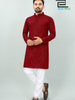 Traditional Kurta Pant Chikankari Work with Sequence 2 Piece Set