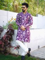 Lucknowi Designer Kurta Pant Soft Silk 2 Piece Set