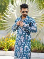 Lucknowi Designer Kurta Pant Soft Silk 2 Piece Set