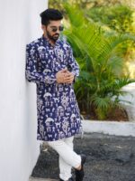 Lucknowi Designer Kurta Pant Soft Silk 2 Piece Set