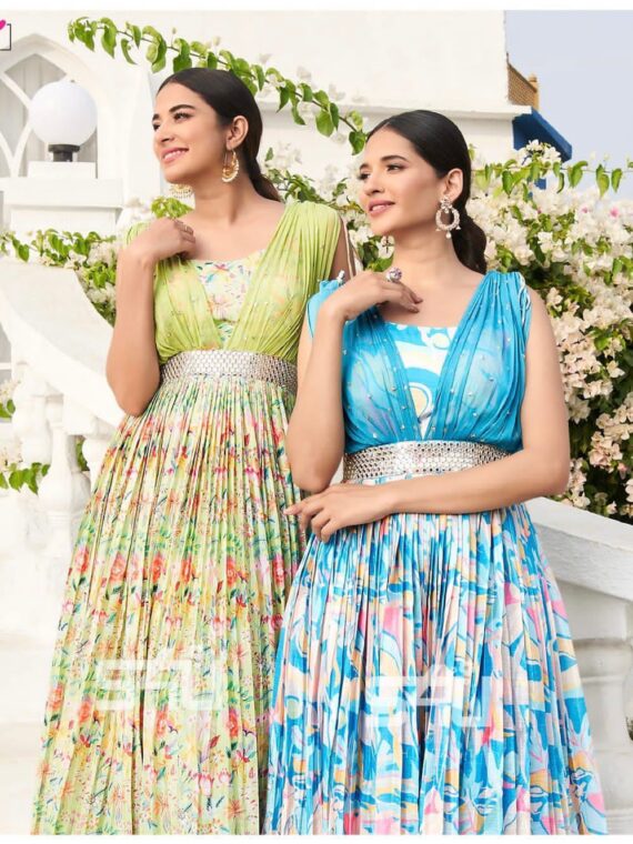 Bollywood Designer Party Wear Gown With Digital Print Work