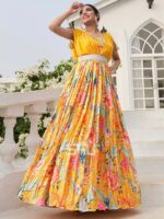Bollywood Designer Party Wear Gown With Digital Print Work