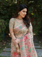 Premium and original Pashmina soft Weaving Smooth flowing Saree with blouse