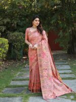 Premium and original Pashmina soft Weaving Smooth flowing Saree with blouse