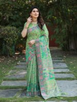 Premium and original Pashmina soft Weaving Smooth flowing Saree with blouse