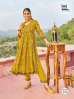 Alia Cut Kurti with Embroidery Floral Print 3 Piece Set