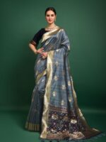 Premium Tussar Silk Patola weaving Saree with Blouse Zari woven border