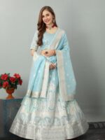Banarasi Organza Lehenga Choli 3 Piece Set