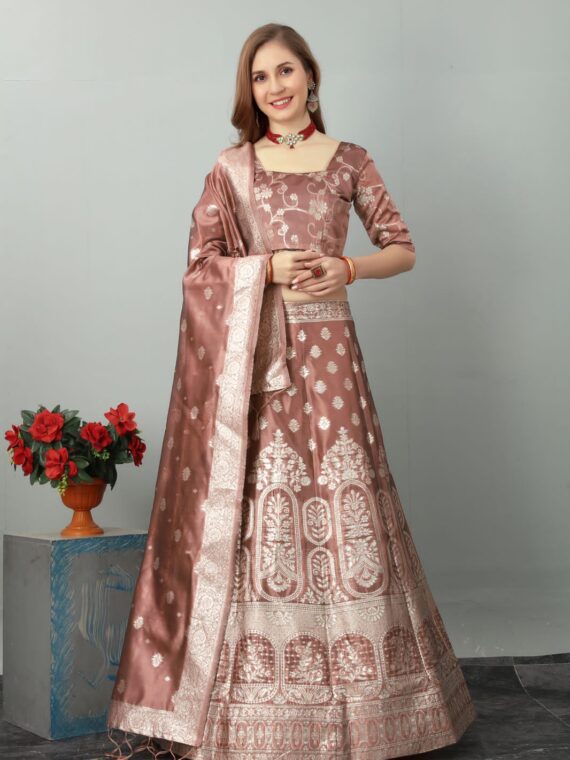 Banarasi Organza Lehenga Choli 3 Piece Set