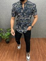 Geometrical Men's Short Sleeve Shirt