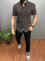 Geometrical Men's Short Sleeve Shirt