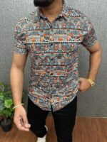 Geometrical Men's Short Sleeve Shirt