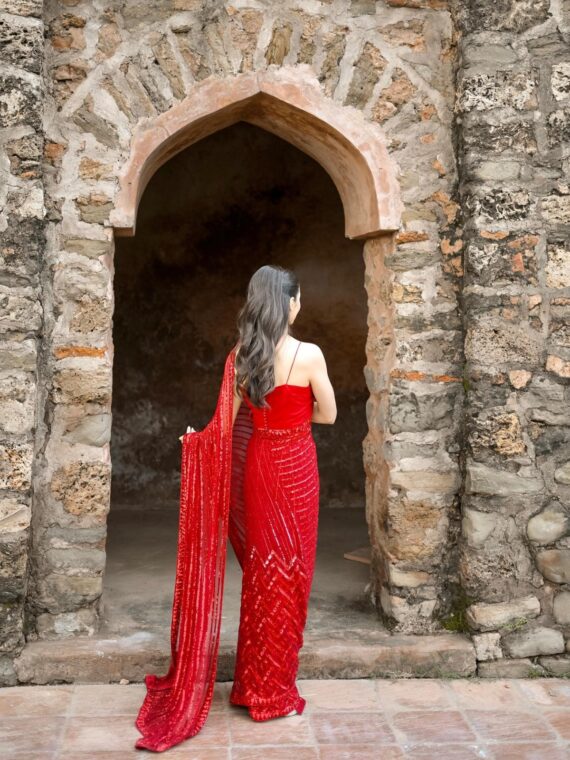 Designer Saree with Weaving Pattern with Sequence Saree with Blouse