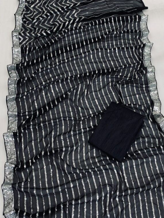 Designer Saree with Weaving Pattern with Sequence Saree with BlouseĀ