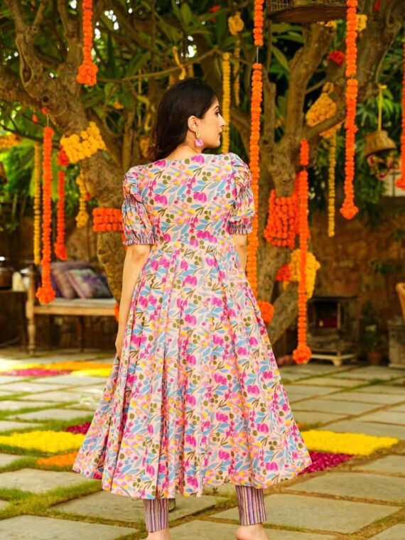 Dazzle Festive Wear Muslin Cotton Angrakha Dress