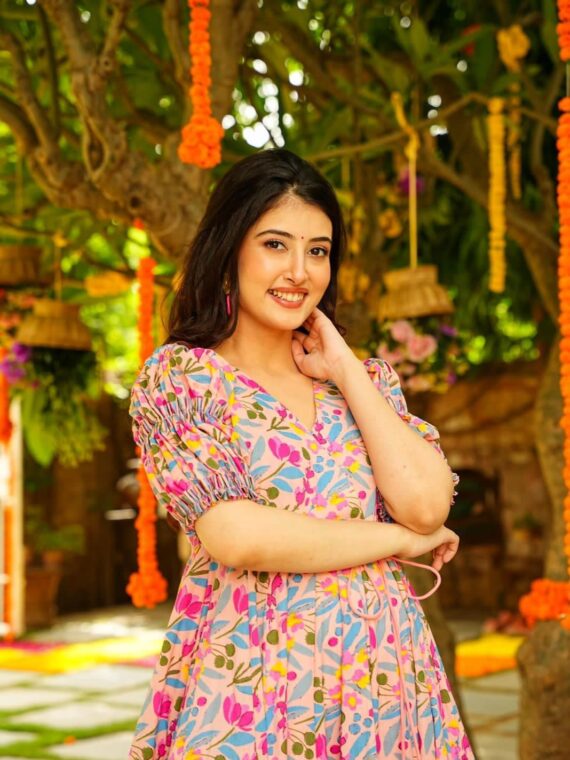 Dazzle Festive Wear Muslin Cotton Angrakha Dress